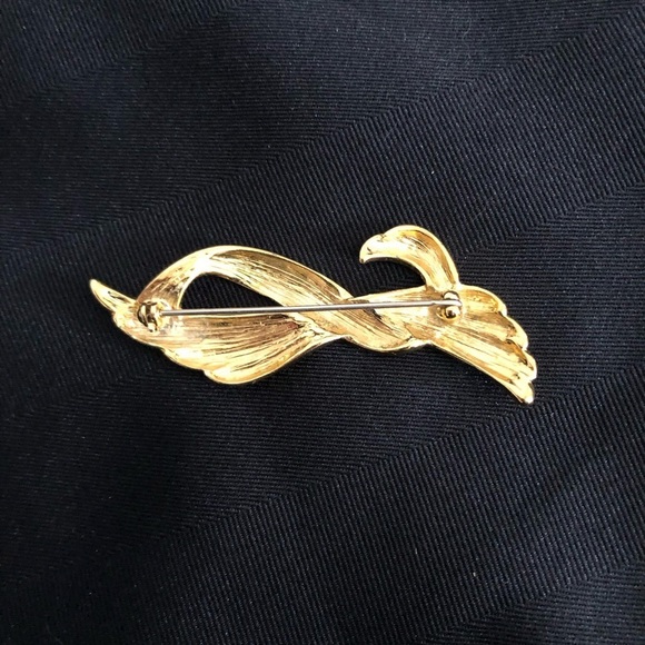 Vtg Gold Tone Abstract Brooch - Picture 4 of 10